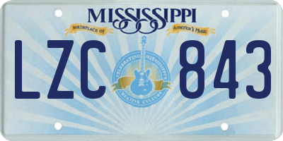 MS license plate LZC843