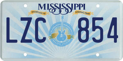 MS license plate LZC854
