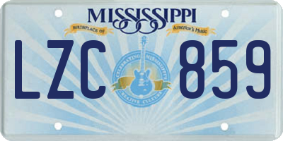 MS license plate LZC859
