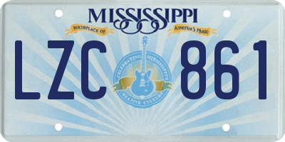 MS license plate LZC861