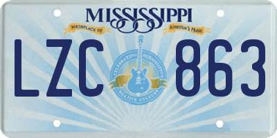 MS license plate LZC863