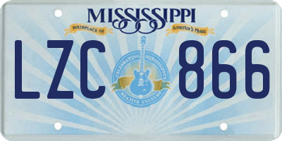 MS license plate LZC866