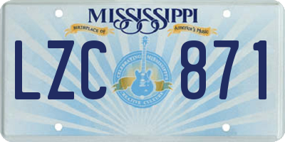 MS license plate LZC871