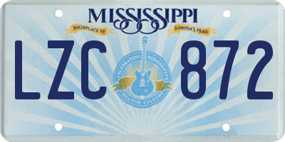 MS license plate LZC872