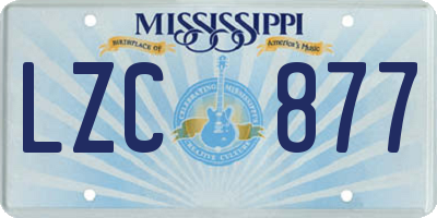 MS license plate LZC877