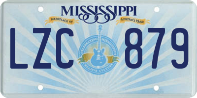 MS license plate LZC879