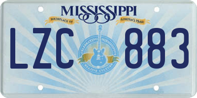 MS license plate LZC883