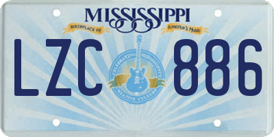 MS license plate LZC886