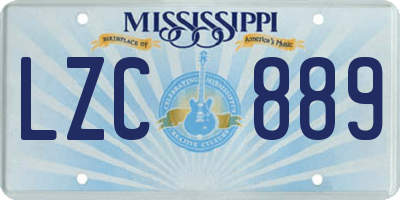 MS license plate LZC889