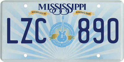 MS license plate LZC890