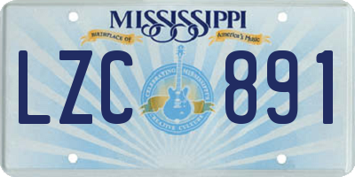 MS license plate LZC891
