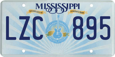 MS license plate LZC895