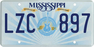 MS license plate LZC897