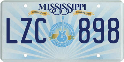 MS license plate LZC898