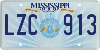 MS license plate LZC913