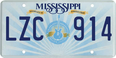 MS license plate LZC914