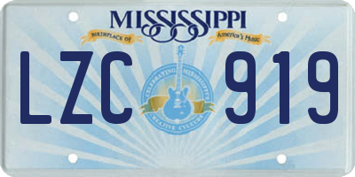 MS license plate LZC919