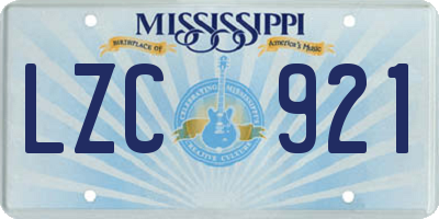 MS license plate LZC921