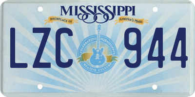 MS license plate LZC944