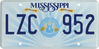 MS license plate LZC952