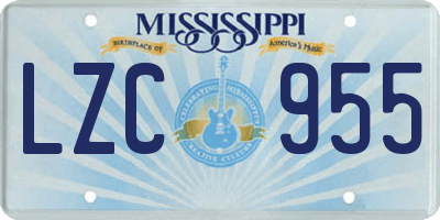 MS license plate LZC955