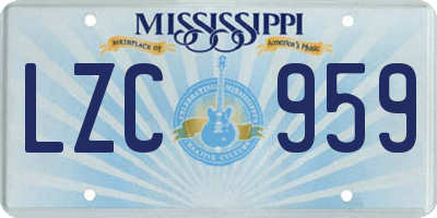 MS license plate LZC959
