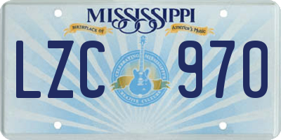 MS license plate LZC970