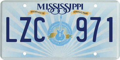 MS license plate LZC971