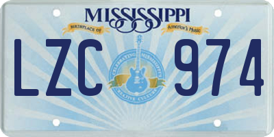MS license plate LZC974