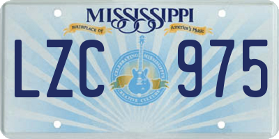MS license plate LZC975