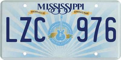 MS license plate LZC976