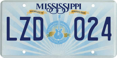 MS license plate LZD024