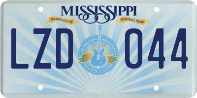 MS license plate LZD044