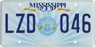 MS license plate LZD046