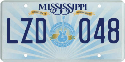 MS license plate LZD048