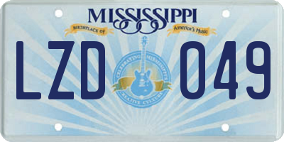 MS license plate LZD049