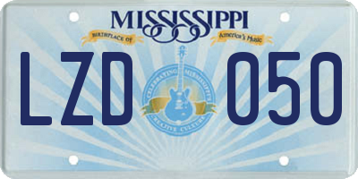 MS license plate LZD050
