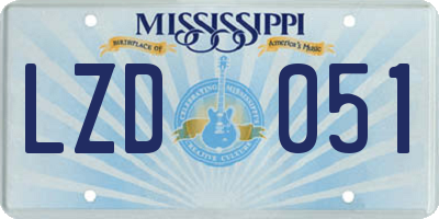 MS license plate LZD051