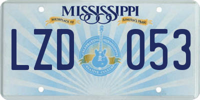 MS license plate LZD053