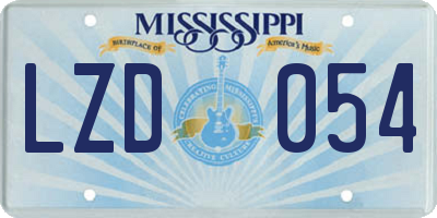 MS license plate LZD054