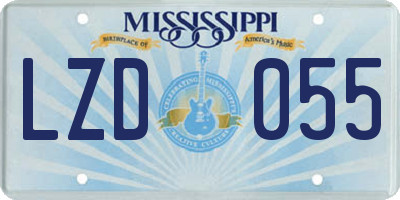 MS license plate LZD055