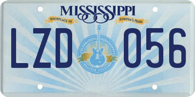MS license plate LZD056
