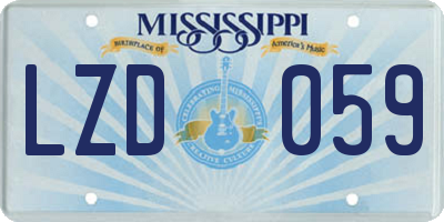 MS license plate LZD059