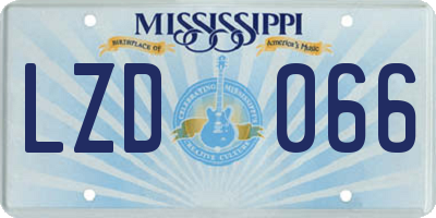 MS license plate LZD066