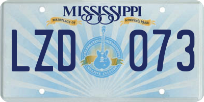 MS license plate LZD073