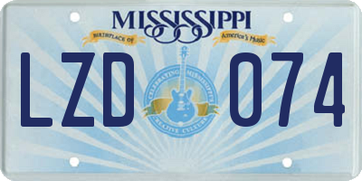 MS license plate LZD074