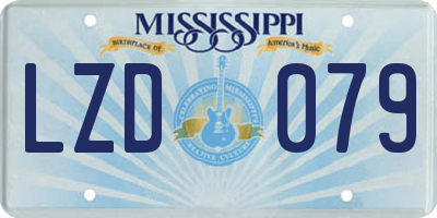MS license plate LZD079