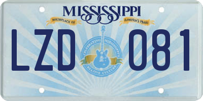MS license plate LZD081