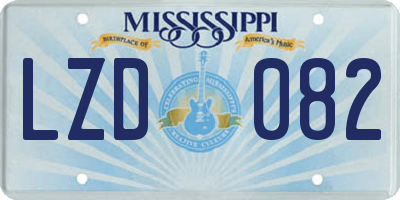 MS license plate LZD082
