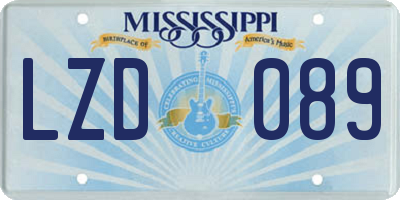 MS license plate LZD089